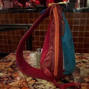 Patagonia Red and Blue Sling Backpack